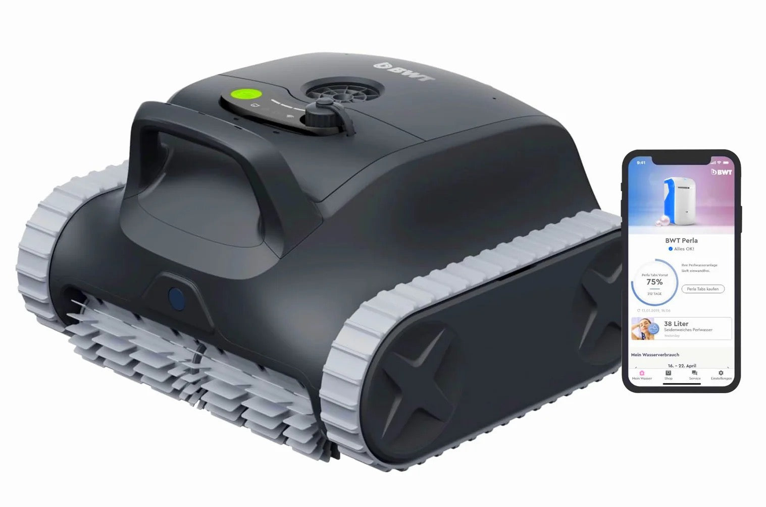BWT ES Nano Cordless | Cordless Pool Robot with Wi-Fi App for Floor, Walls, and Waterline, New 2026