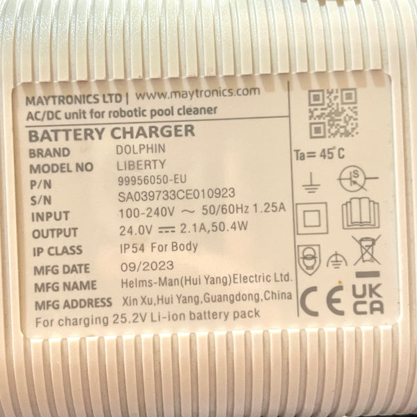 Caricabatterie Robot Piscina Dolphin Maytronics Liberty 100 / 200 / 300 / 400 - 99956050EU-ASSY - Usato (Garanzia 12 mesi)