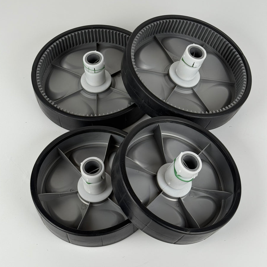 Set of 4 USED Grey Wheels for Zodiac Vortex Pool Robot R0636100 + R0636001 - Used