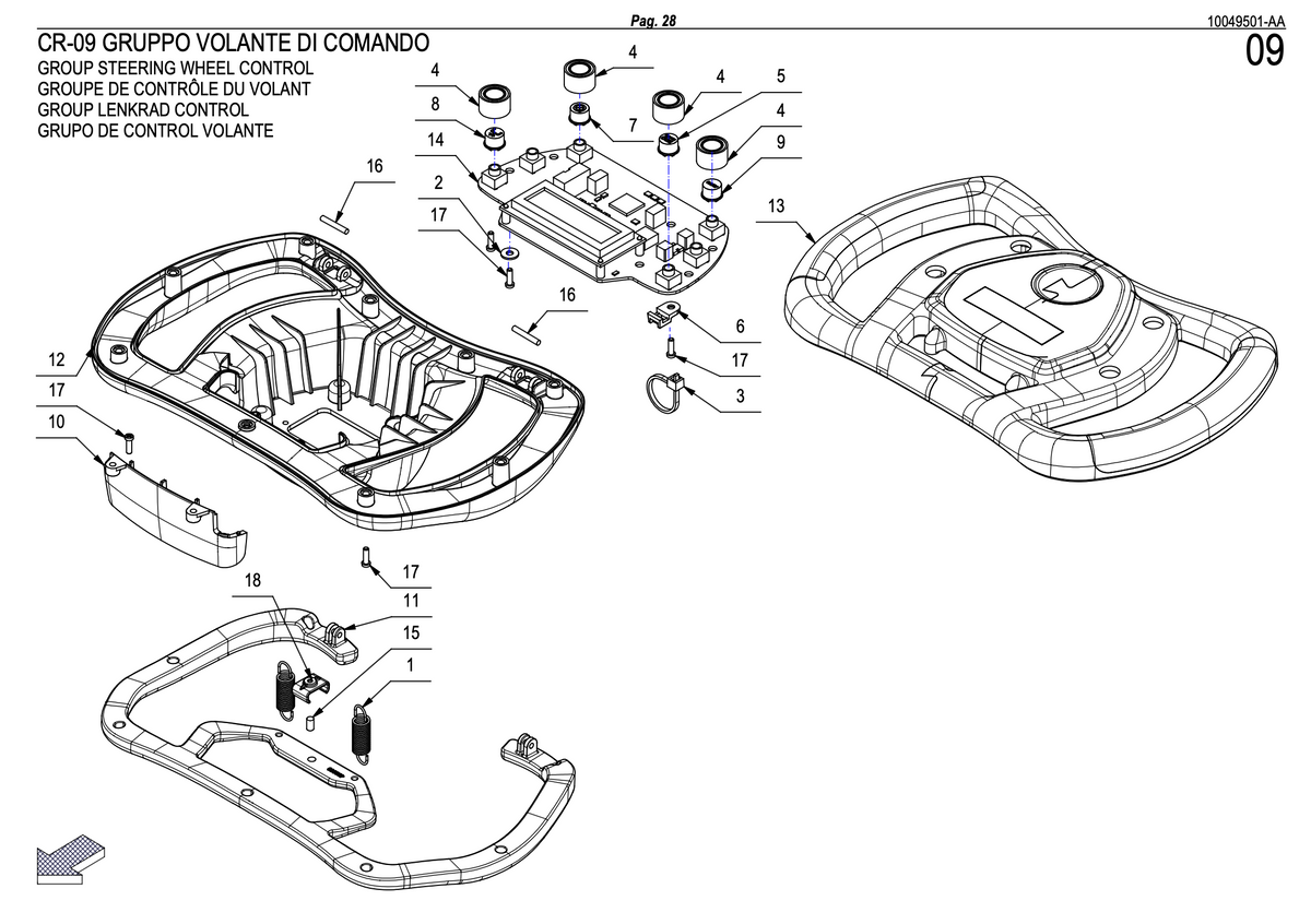 Gruppo Volante di Comando Completo Lavapavimenti Comac Vispa XS / Fimap Genie XS - Scheda 440029 | Usato (Garanzia 12 mesi)