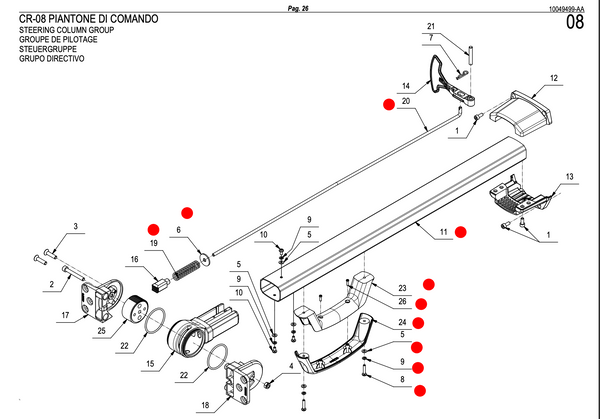 Tubo Manubrio Completo con Sistema Sgancio e Maniglie Lavapavimenti Comac Vispa XS / Fimap Genie XS - 439320 | Usato