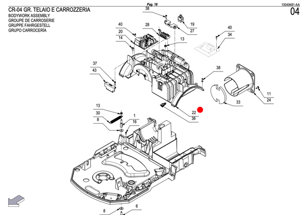 Telaio Superiore Completo Lavapavimenti Comac Vispa XS / Fimap Genie XS - 439871 | Usato