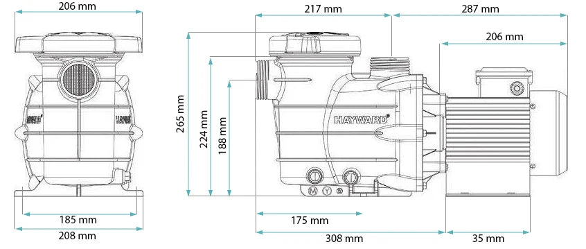 Hayward Powerline PL IE2 Pool Pump - 81004, Single-Phase, 0.5 HP – 9.7 m³/h